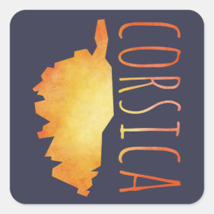 Corsica Map Square Sticker