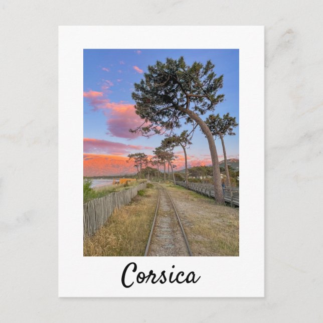 Corsica Railway during Sunset France Postcard (Front)
