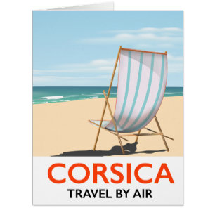 Corsica "travel by air" Vintage beach poster