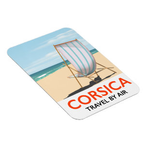 Corsica "travel by air" Vintage beach poster Magnet