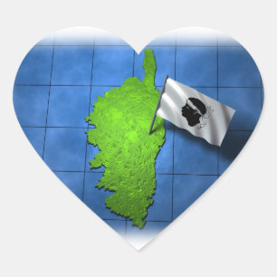 Corsica with its own flag heart sticker
