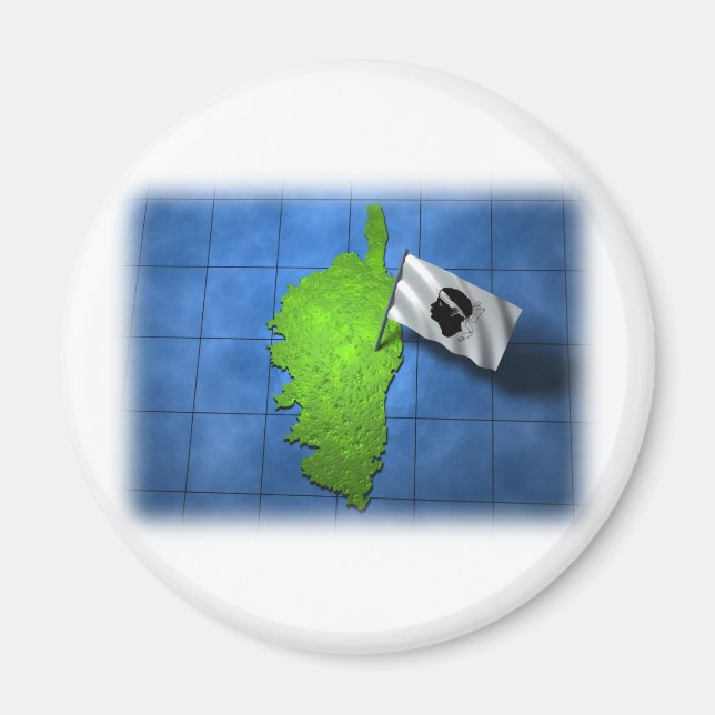 Corsica with its own flag magnet (Front)