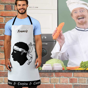 Corsican Flag apron, Corsica Chefs kitchen Apron