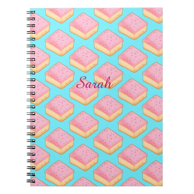 Cortadillo Mexican Pink Pan Dulce Cake Notebook (Front)