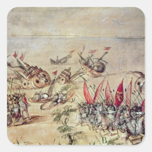 Cortes sinking his fleet off the coast of square sticker
