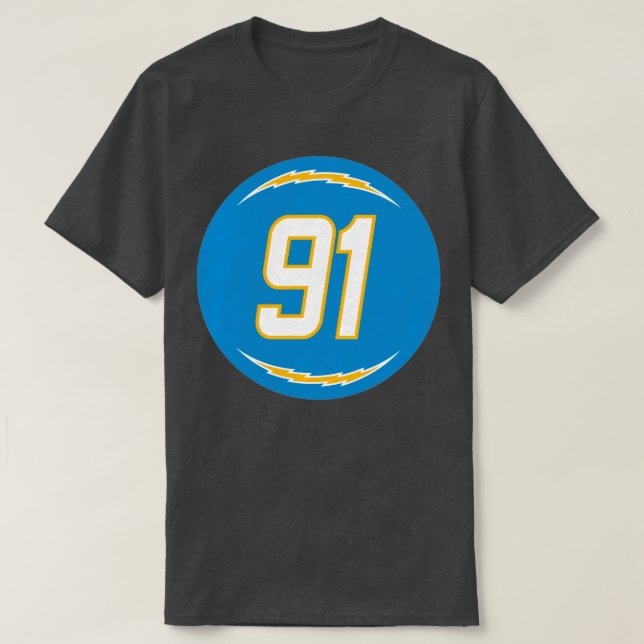 Cortez Broughton Number 91 Jersey Los Angeles Char T-Shirt (Design Front)