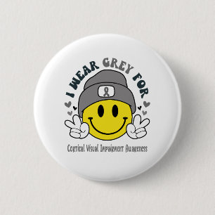 Cortical Visual Impairment Awareness Ribbon Suppor 6 Cm Round Badge