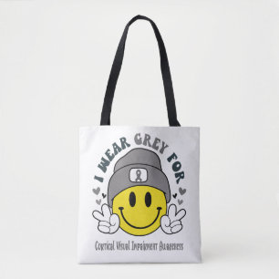 Cortical Visual Impairment Awareness Ribbon Suppor Tote Bag
