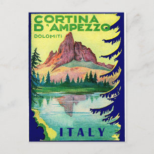 Cortina D' Ampezzo, Dolomiti Alps, Italy, vintage Postcard