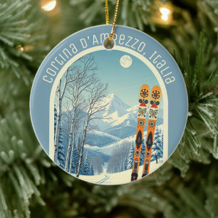 Cortina d’Ampezzo Italy ski resort souvenir Ceramic Ornament