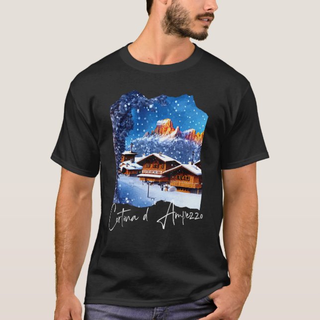 Cortina d'Ampezzo Dolomiti Painting Cortina d'Ampe T-Shirt (Front)
