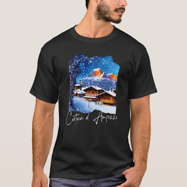Cortina d'Ampezzo Dolomiti Painting Cortina d'Ampe T-Shirt (Front)