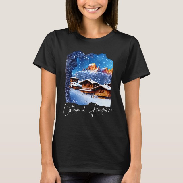Cortina d'Ampezzo Dolomiti Painting Cortina d'Ampe T-Shirt (Front)