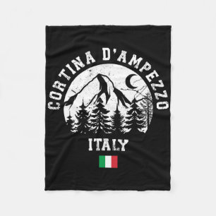 Cortina D'ampezzo Italy Alps Ski Resort Alpine Ski Fleece Blanket