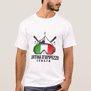 Cortina D'ampezzo Italy Retro Ski Resort Skiing T-Shirt