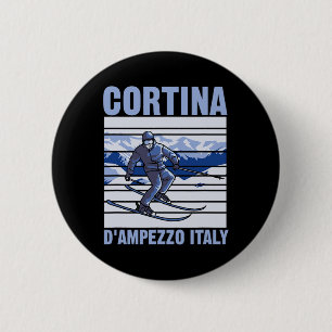 Cortina D'ampezzo Italy Ski 6 Cm Round Badge