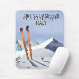 Cortina d'Ampezzo Italy Ski poster Art Print Mouse Pad
