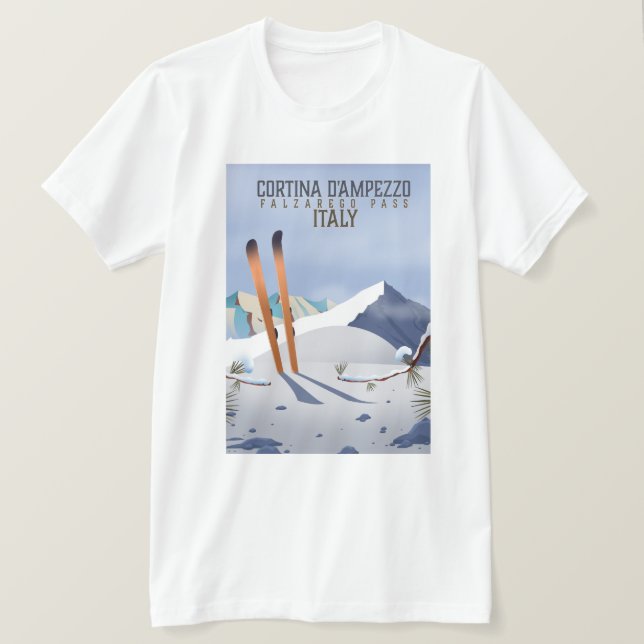 Cortina d'Ampezzo Italy Ski poster Art Print T-Shirt (Design Front)