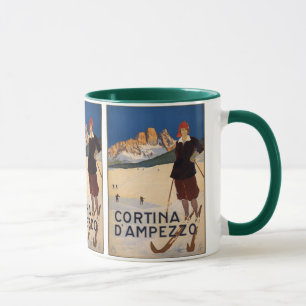 Cortina d'Ampezzo Vintage Travel Poster Art Mug