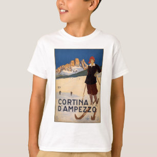 Cortina d'Ampezzo Vintage Travel Poster Art T-Shirt
