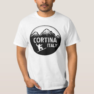 Cortina Italy snowboard art value tee