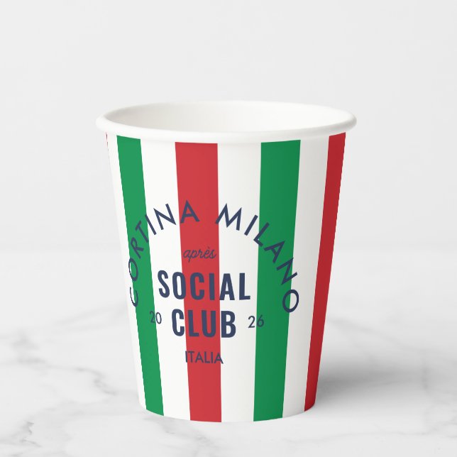Cortina Milano Apres Social Club Italia Winter Paper Cups (Front)
