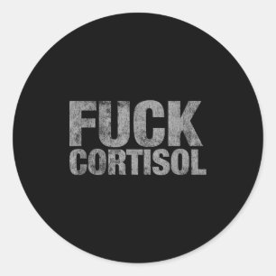 Cortisol spike meme health anti stress awareness classic round sticker