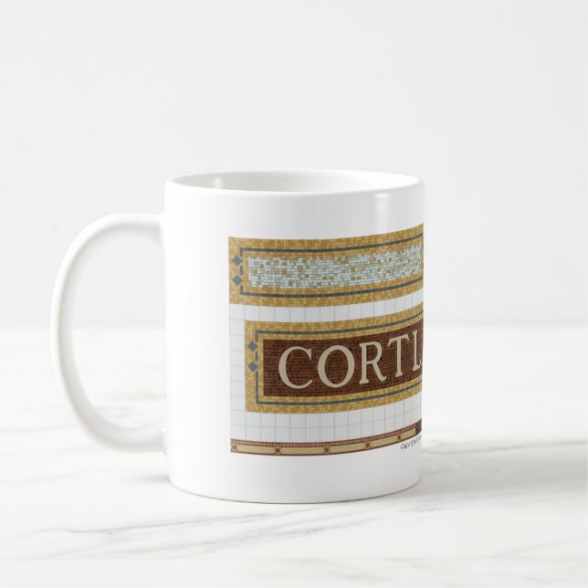 Cortlandt St subway mosaic Coffee Mug (Left)