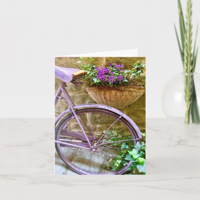 Cortona bicycle with flowers thank you card (Front)