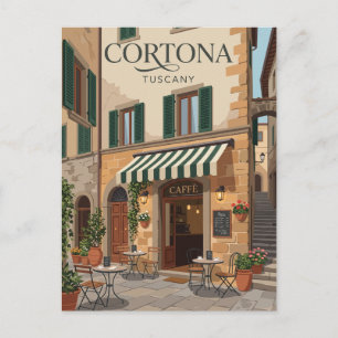 Cortona Cafe Facade Italy Postcard