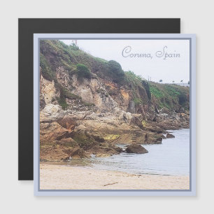 Coruna, Spain   Sandy Bay Ocean Inlet Magnet Card