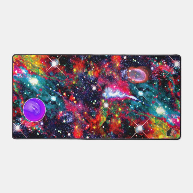 Coruscation Crowded Cosmos Desk Mat (Front)