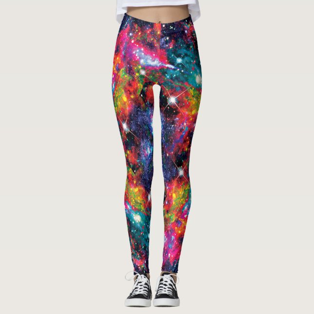 Coruscation Star Field All Over Print Leggings (Front)