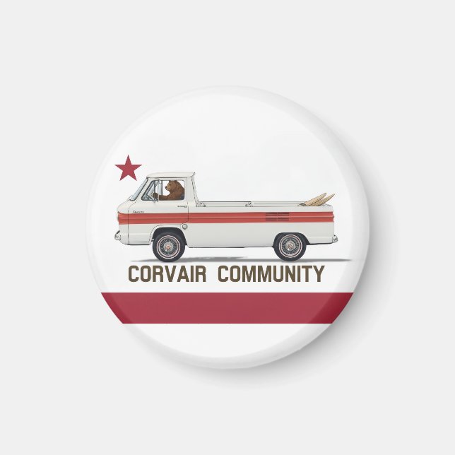Corvair Community California Rampy Flag Magnet (Front)