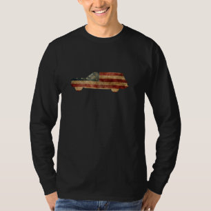 Corvair Lakewood Wagon American Flag T-Shirt