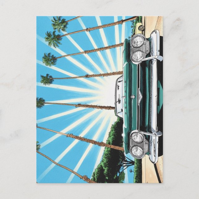 Corvair Pop Art Palm Tree Postcard (Front)