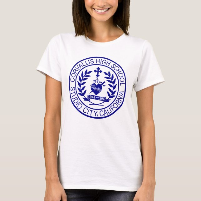 Corvallis High School California Logo Emblem T-Shirt (Front)