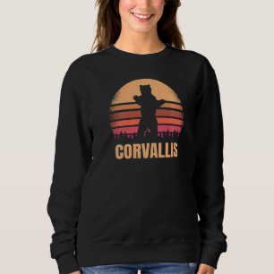 Corvallis Oregon Vintage Bear Or Retro Distressed Sweatshirt