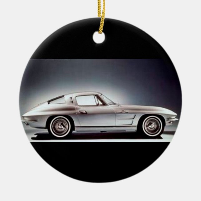 CORVET/MERRY CHRISTMAS ON BACK CERAMIC ORNAMENT (Front)