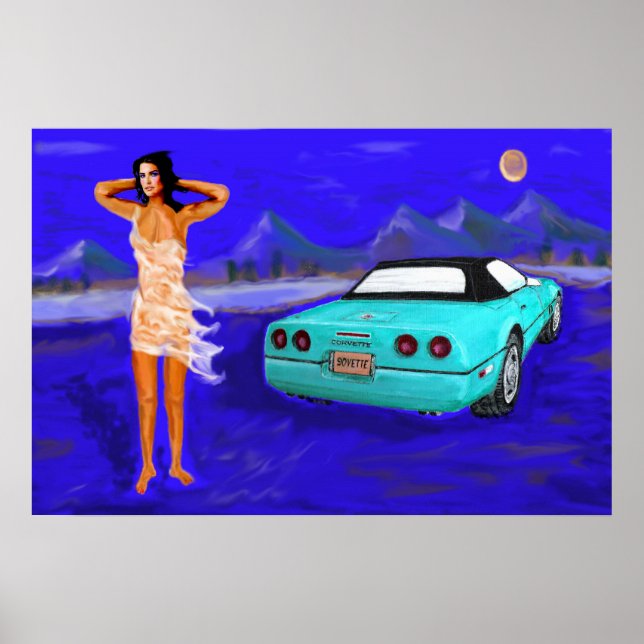 Corvette and Girl Poster (Front)
