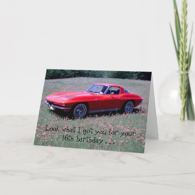 Corvette Birthday Card (Front)