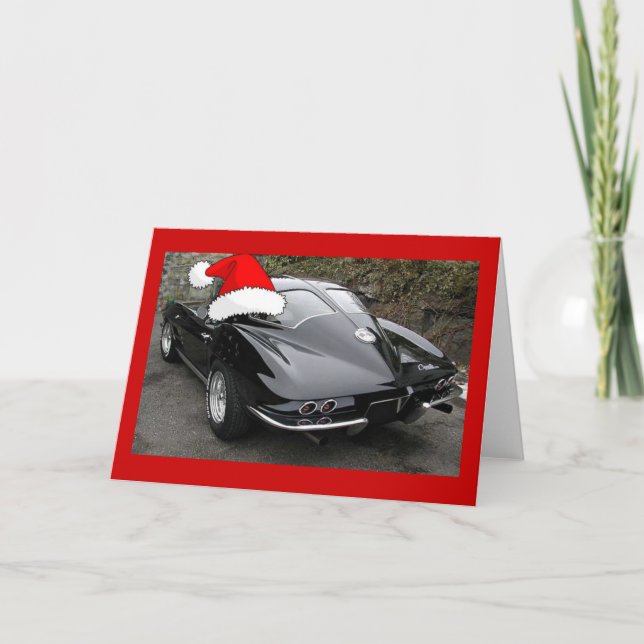 Corvette Black Split Window/Christmas Holiday Card (Front)
