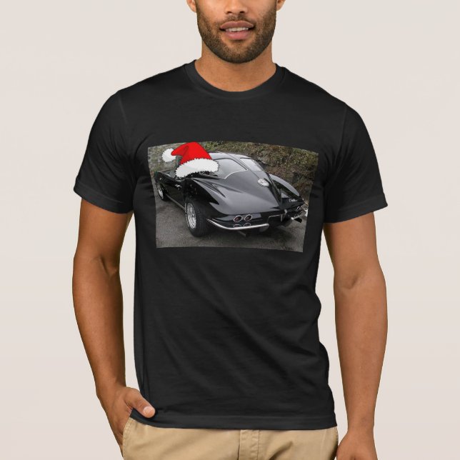 Corvette Black Split Window/Christmas T-Shirt (Front)