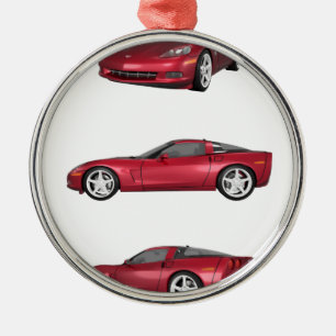 Corvette: Candy Apple Finish Metal Ornament