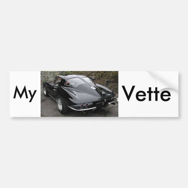 Corvette Classic Black Split Window Bumper Sticker (Front)
