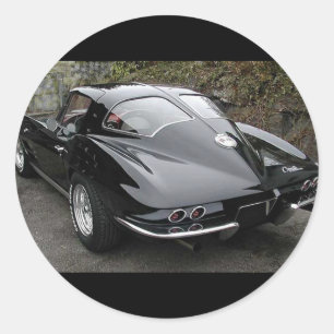 Corvette Classic Black Split Window Classic Round Sticker