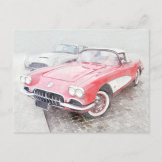Corvette Digital Painting Postcard