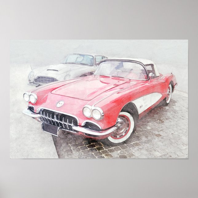 Corvette Digital Painting Poster (Front)