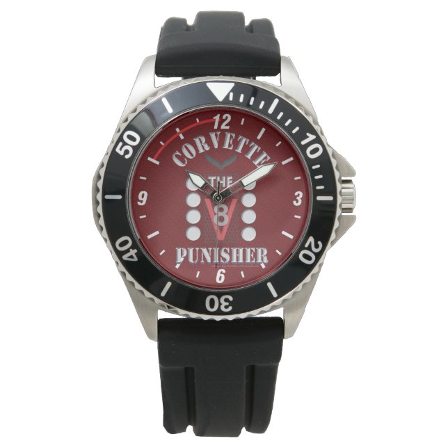 Corvette the V8 Punisher Red Face Watch (Front)