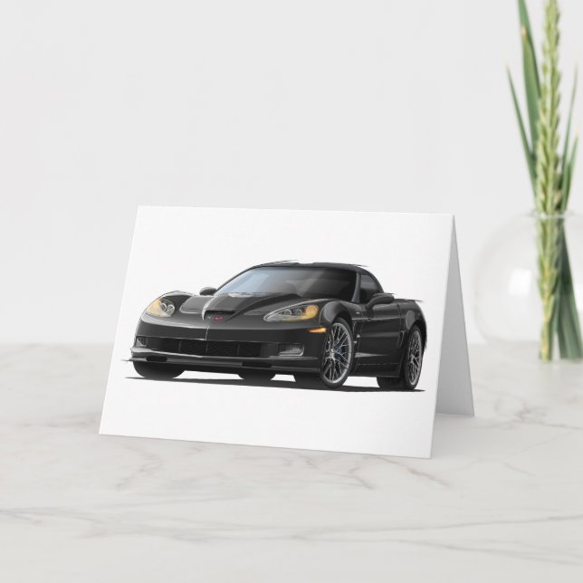 Corvette ZR1 Black Car Card (Front)